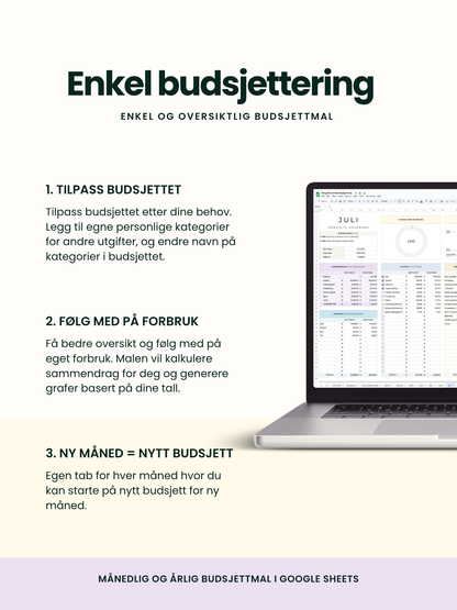 Månedlig og årlig budsjettplanlegger