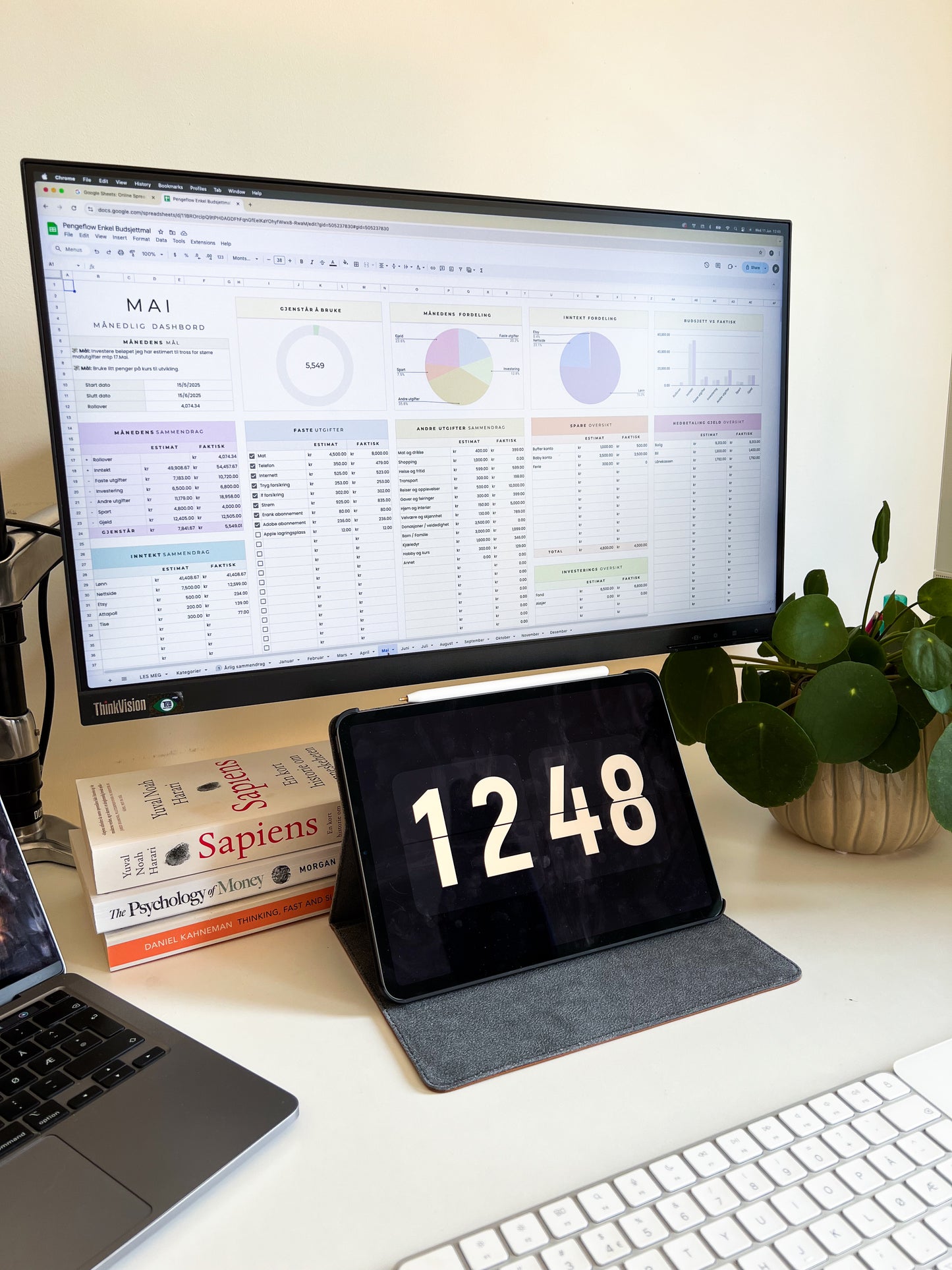 Månedlig og årlig budsjettplanlegger